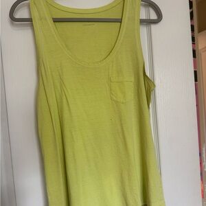 Express Scoop Neck Tank with Chest Pocket yellow size L